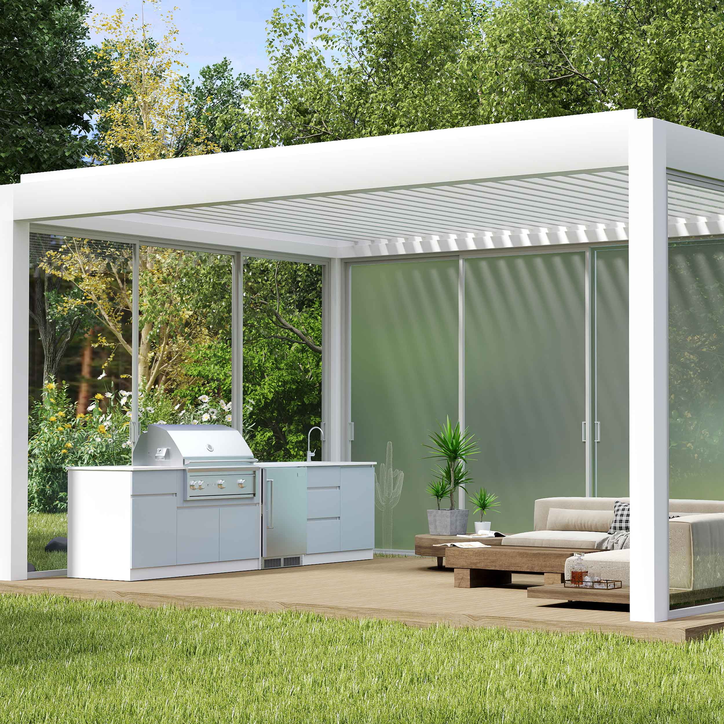 Mayaadi-Home Outdoor Küche 180x90x60 Cm – Granit-Spüle, Glaskeramikkochfeld, Kühlschrank & Schubladen – Für Garten & Terrasse Mayaadi-Home Outdoor Küche 180x90x60 Cm – Granit-Spüle, Glaskeramikkochfeld, Kühlschrank & Schubladen – Für Garten & Terrasse